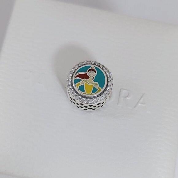 Pandora Run Disney 10K Bead Charm Tiana Pendant S925 Silver with box - Picture 3 of 5